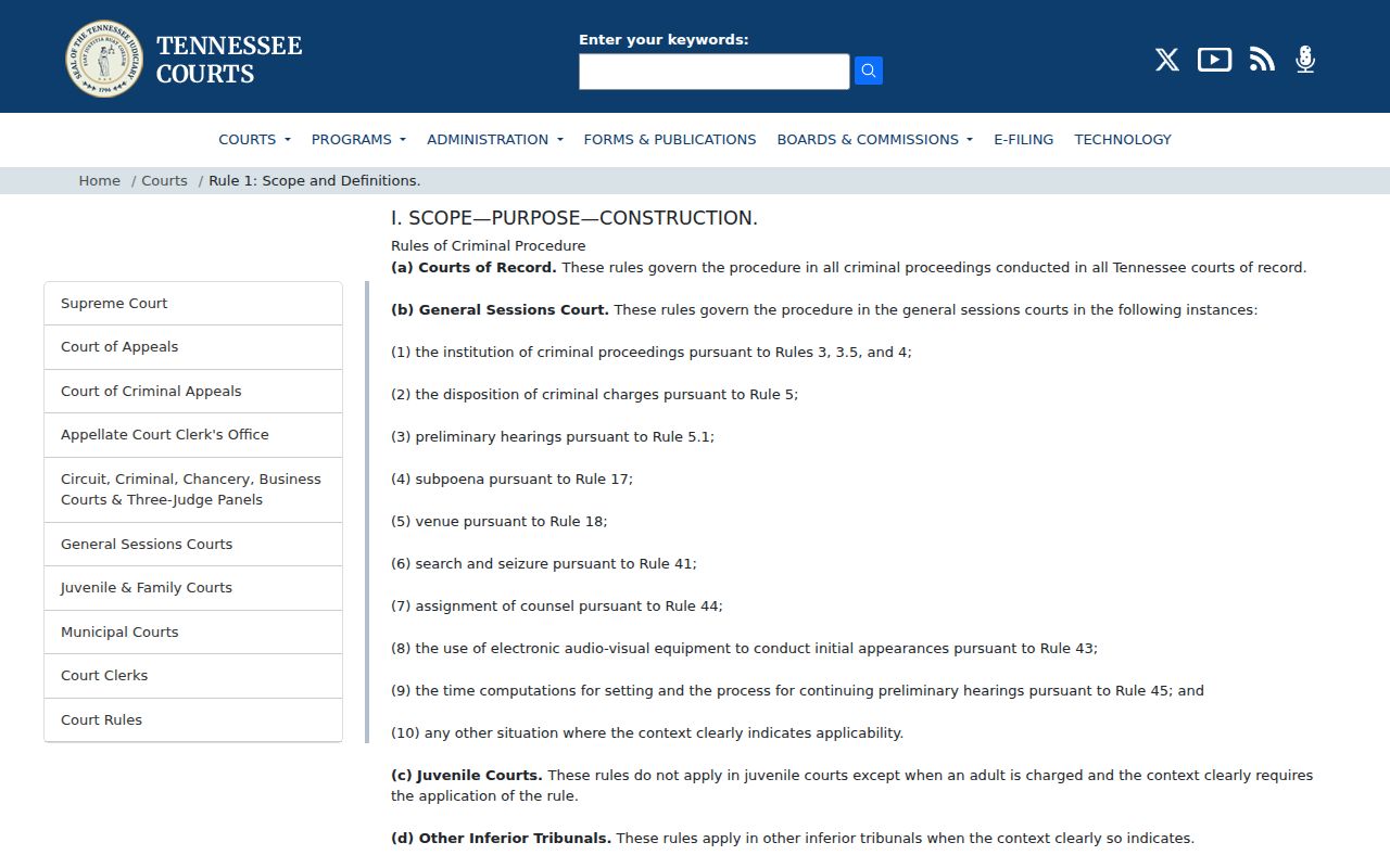 Dyer County criminal docket criminal procedure rules