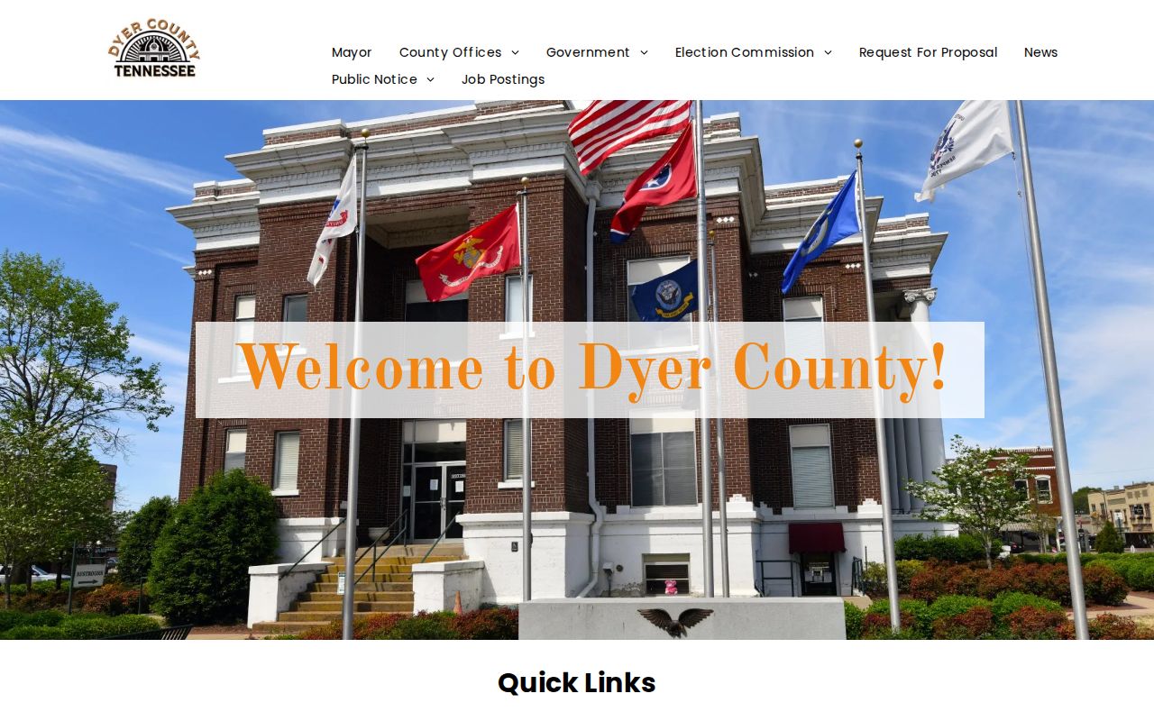 Dyer County court docket contacts on the official county site