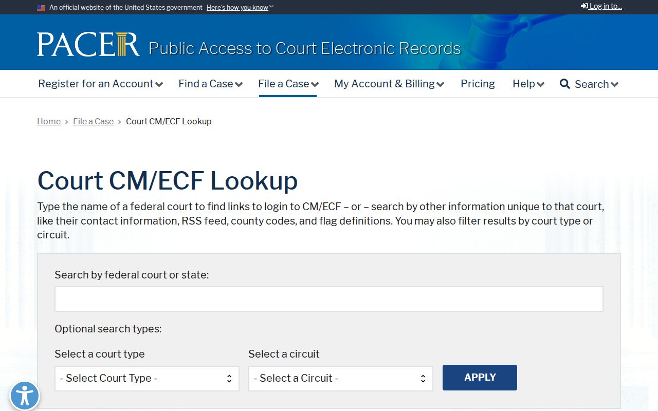 Federal court system lookup for a Dyer County case search