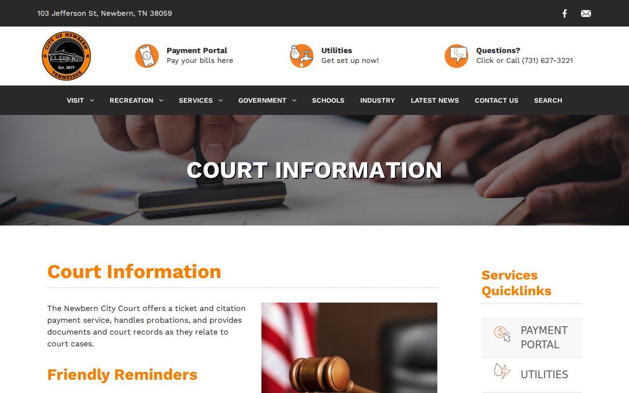 Newbern court docket official court information